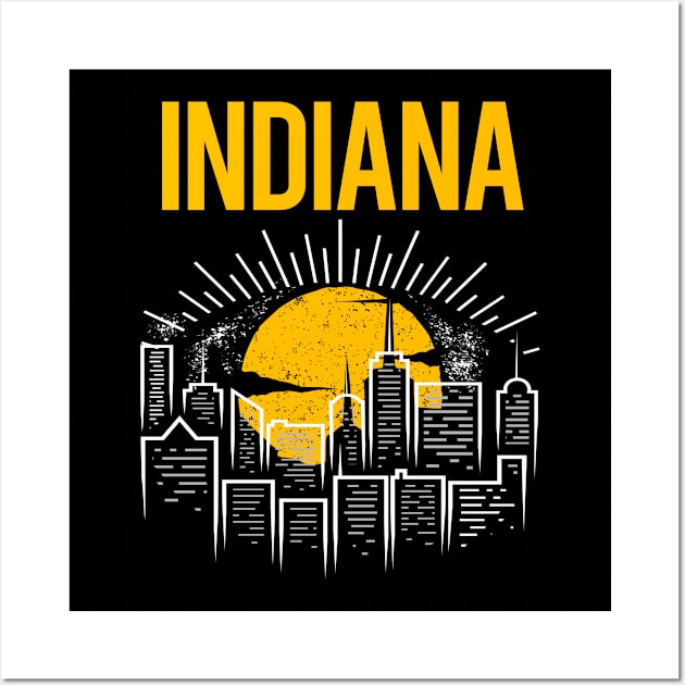 Yellow Moon Indiana Wall Art by flaskoverhand